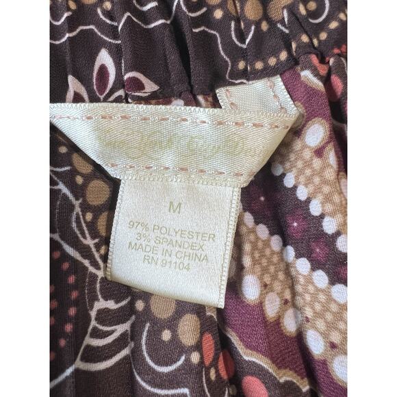 NYC Design Women's M Whimsy Fairy Fall Colors Brown Coral Broomstick Skirt - Picture 6 of 6